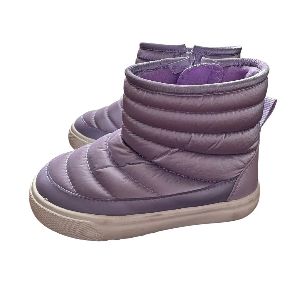 Cat & Jack Toddler Girl Winter Boots Purple Puffer Size 6